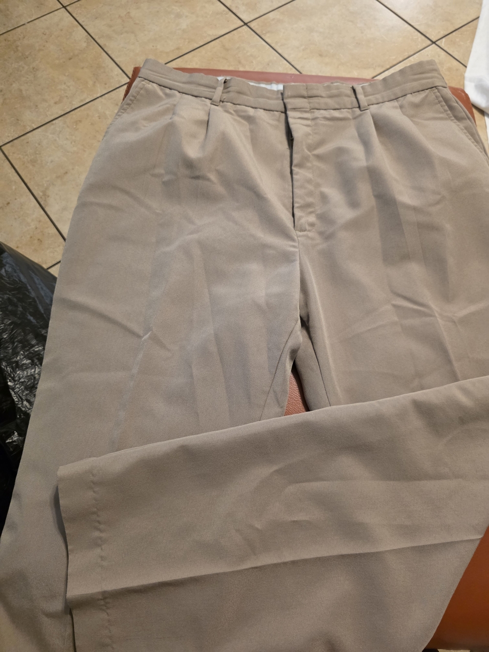 Men's Pleated Chino Pants in Light Khaki